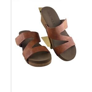 The Corkys Classic Two-Trap Leather Slide Sandal Size:8 VGUC